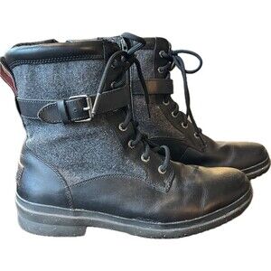 UGG Womens Boots Kesey Black Leather Zipper, Size 9 (see notes)